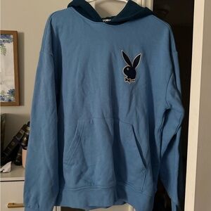 PLAYBOY Blue Casual Sweater with Iconic Logo